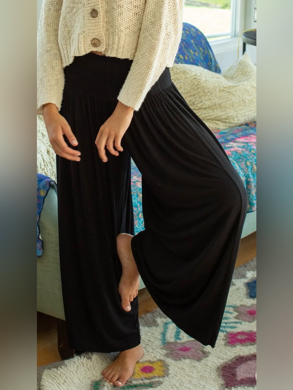 Natural Life Black Wide-Leg Pants